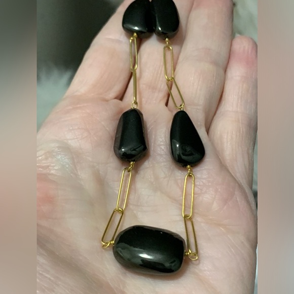 Elite Shungite Paper Clip Chain Station Necklace 20 Inches - Picture 8 of 8